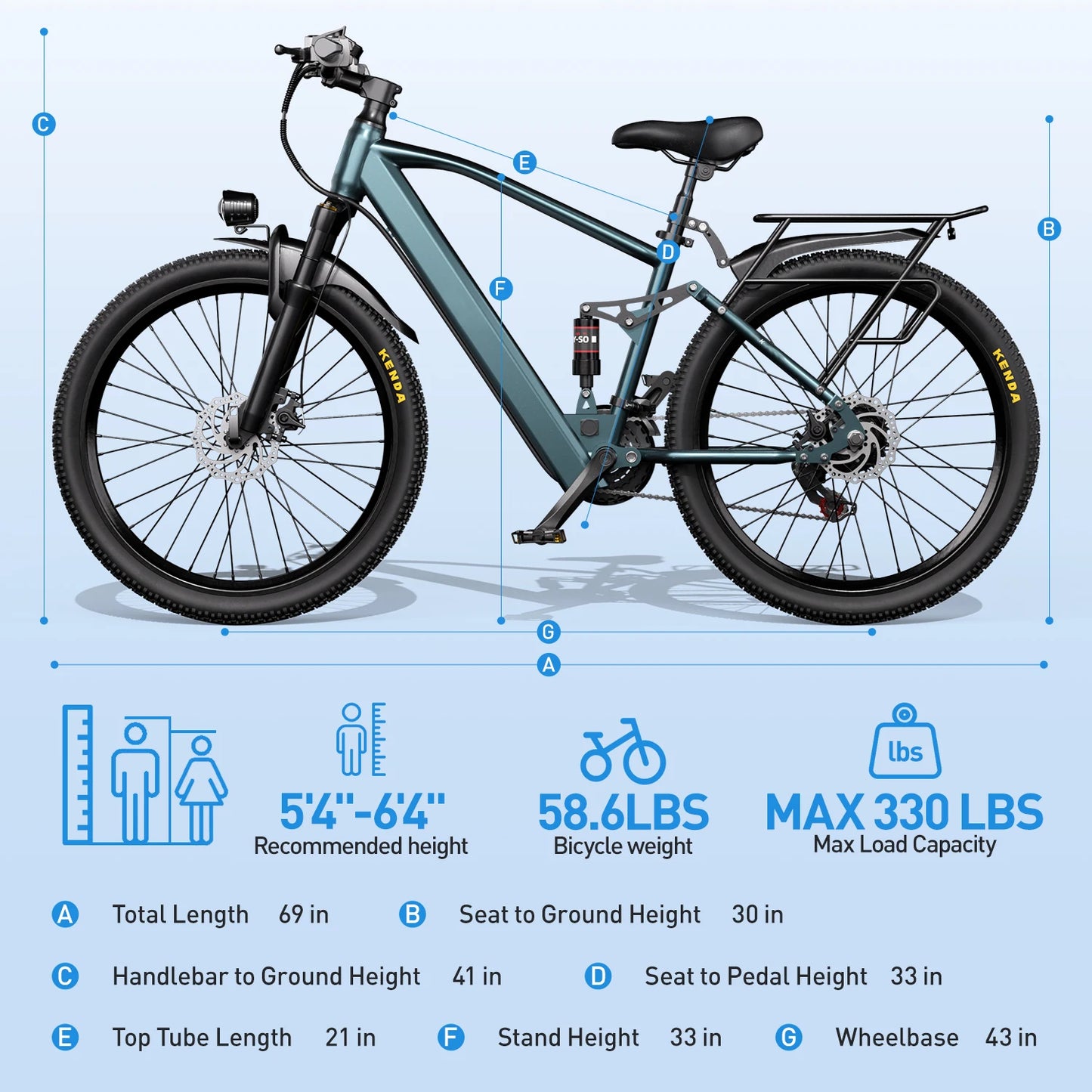 Adults Electric Mountain Bike 26 500W Ebike 36V Battery