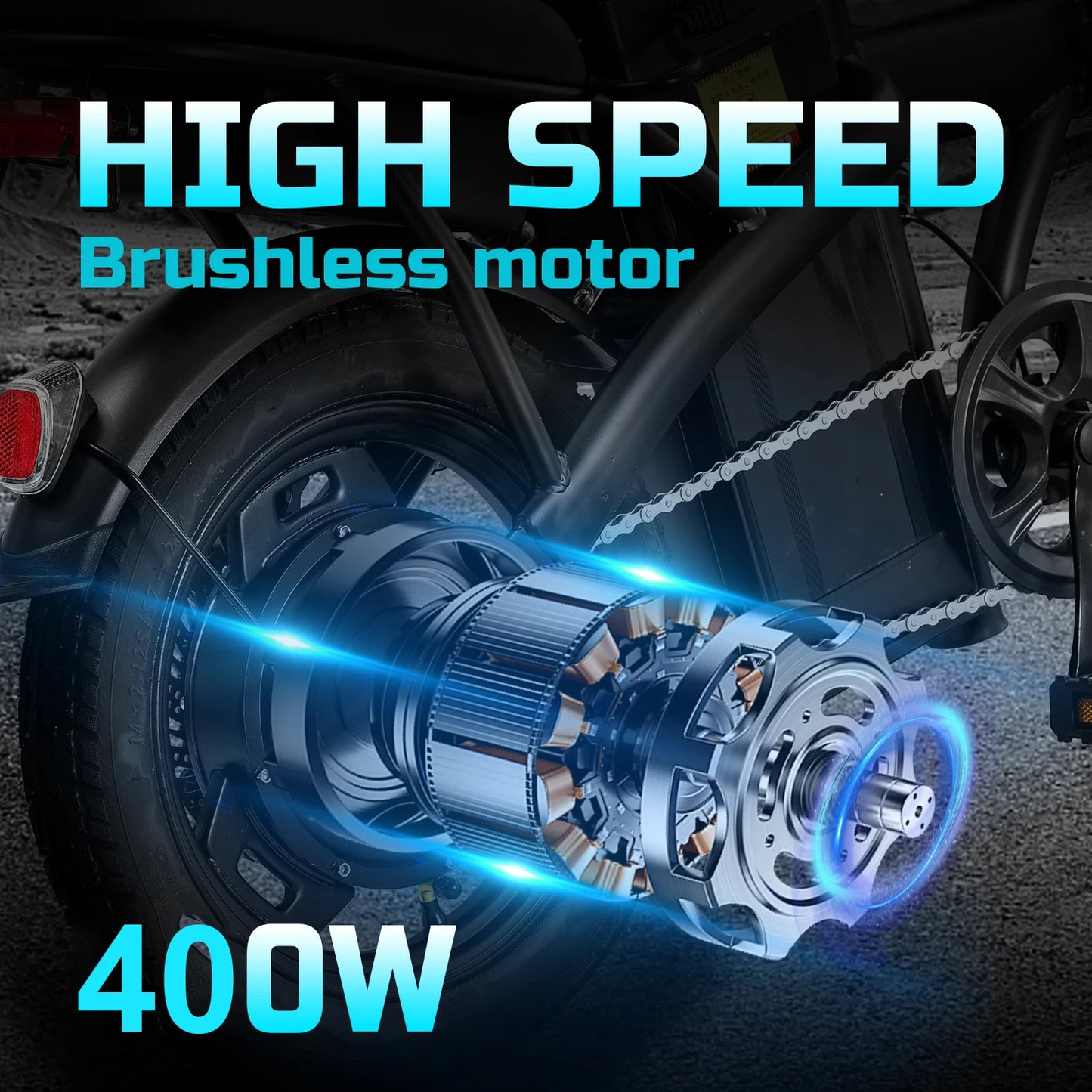 14 Inch Folding Electric Bike With 400W Motor And 48V Removable Battery UL 2849