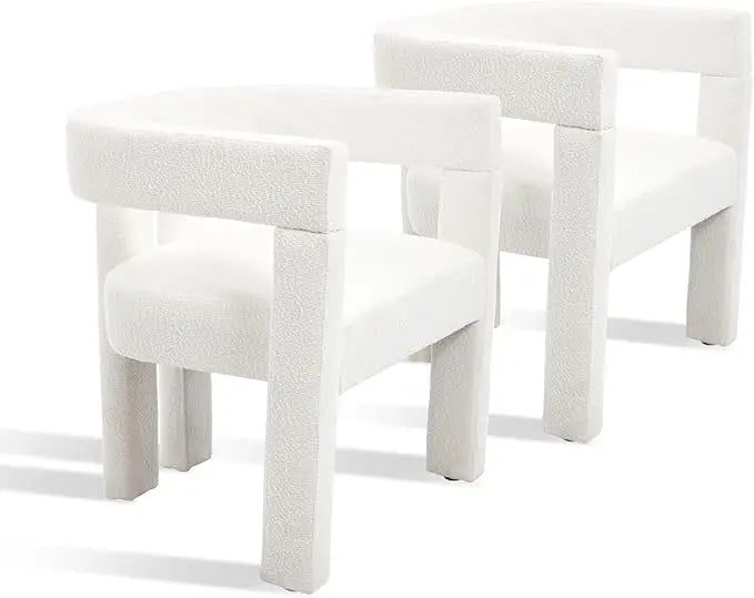 Modern Dining Chair Set Of 2 Fabric Armchairs Living Room