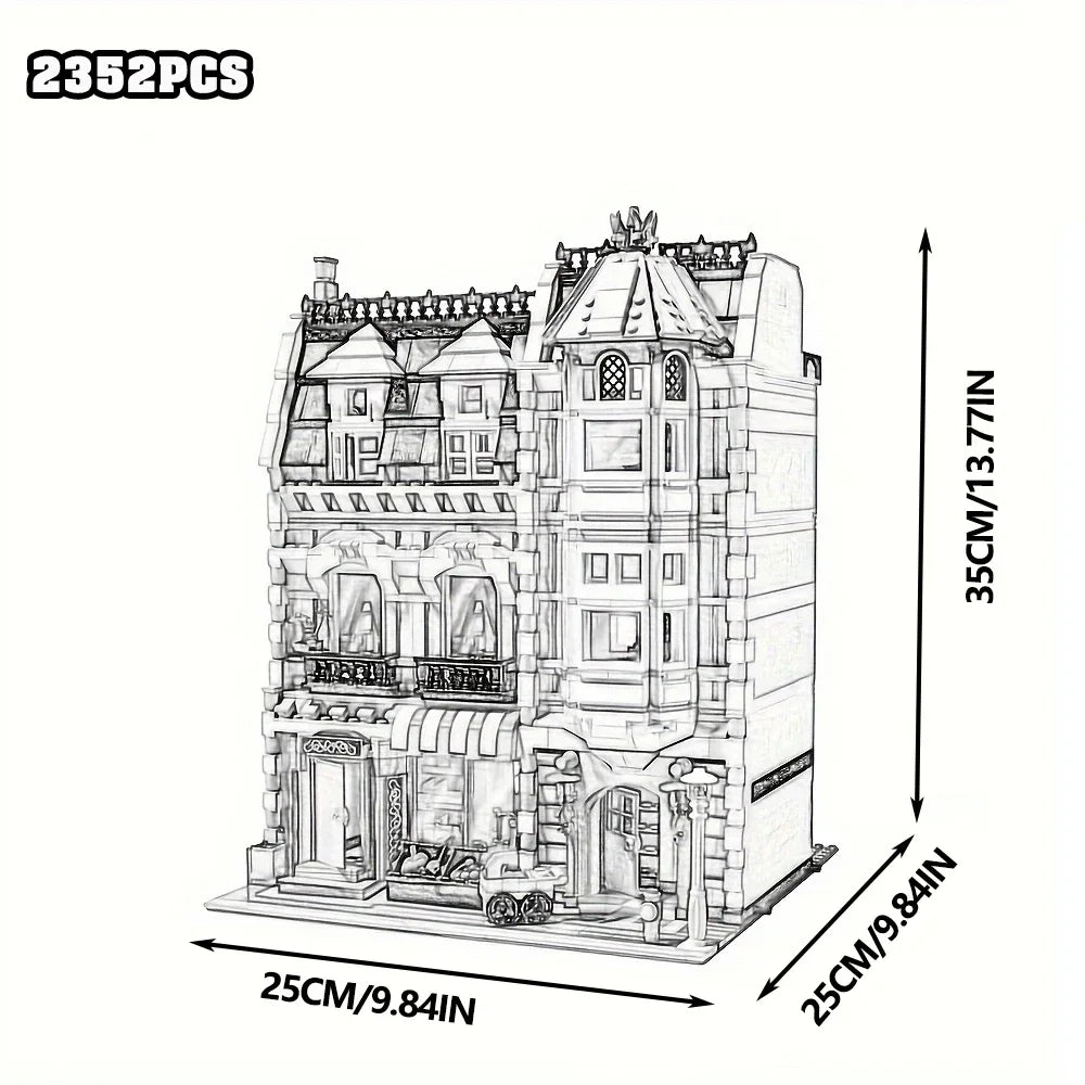 MOC Model Street View Restaurant Cafe Corner Police