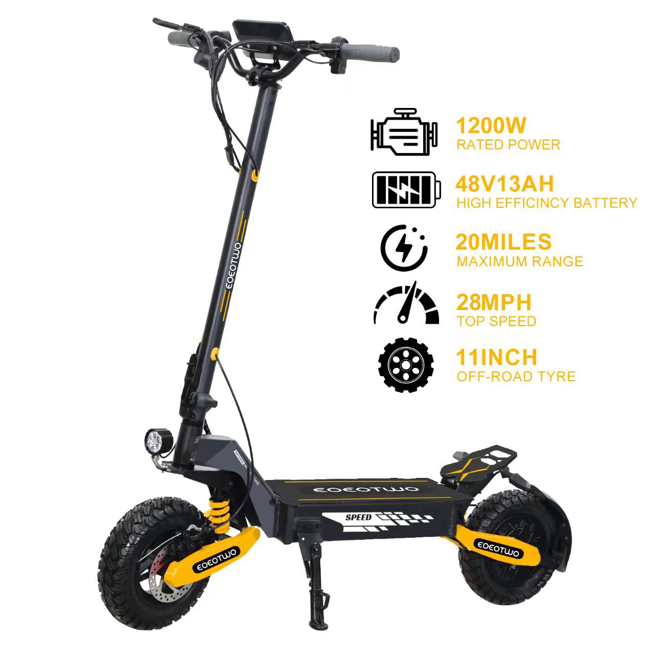 EOEOTWO GT06 Electric Scooter 1200W Dual Suspension Up To 30 MPH