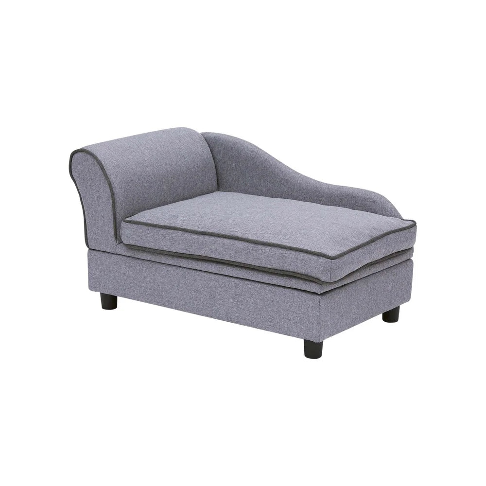 Stylish Chaise Lounge Dog Bed With Storage For Medium Dogs Cozy Upholstered Pet Furniture