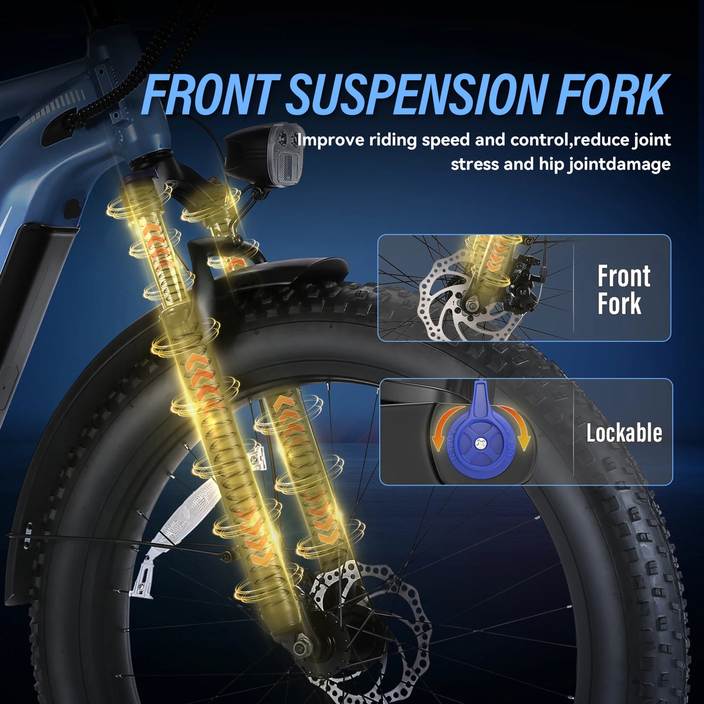 AMAK 1500W Fat Tire Electric Bike 26 Inch With 48V 720Wh Removable Battery