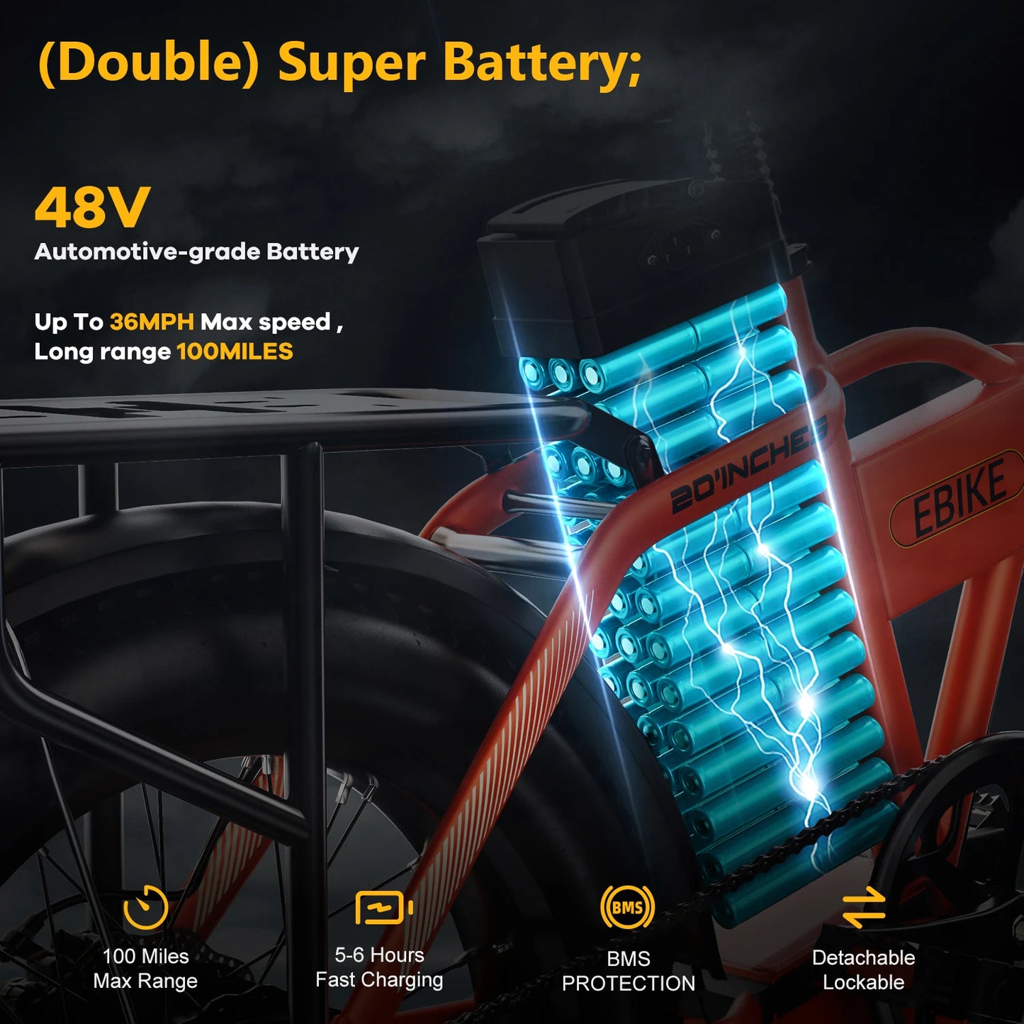 Cybervelo EK4 Electric Bicycle 48V 20.8Ah Long Range Off Road Foldable