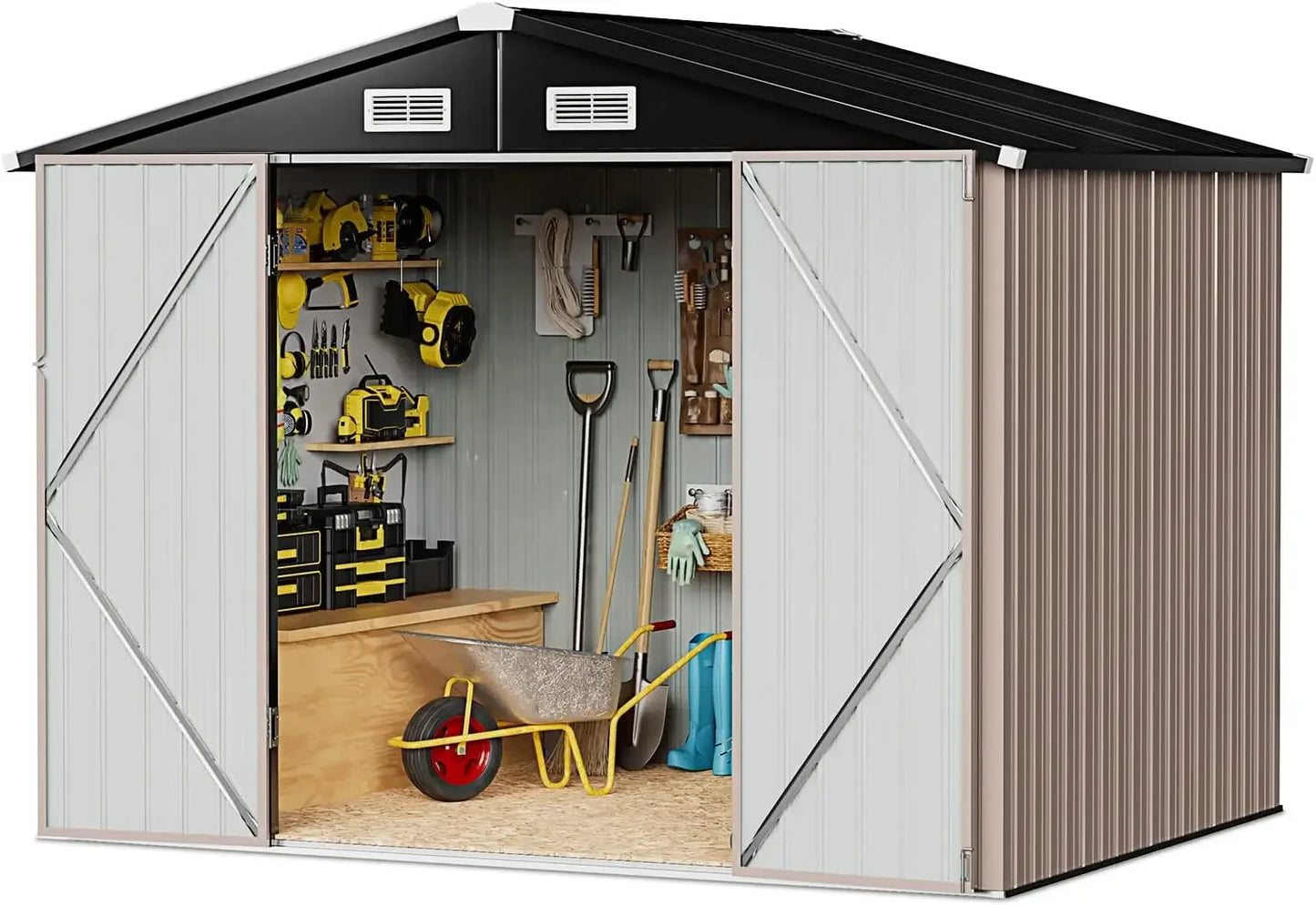 Hign Concerned Metal Storage Shed Galvanised Steel Lockable