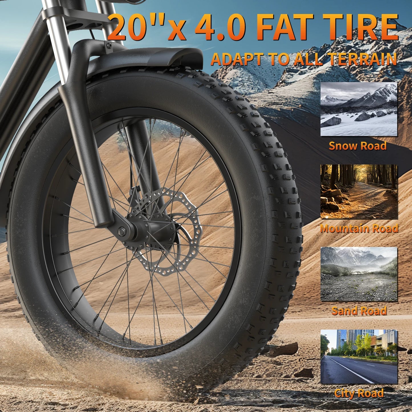 Kickwey K7 Off Road Electric Bike 1500W Fat Tire 48V 20Ah