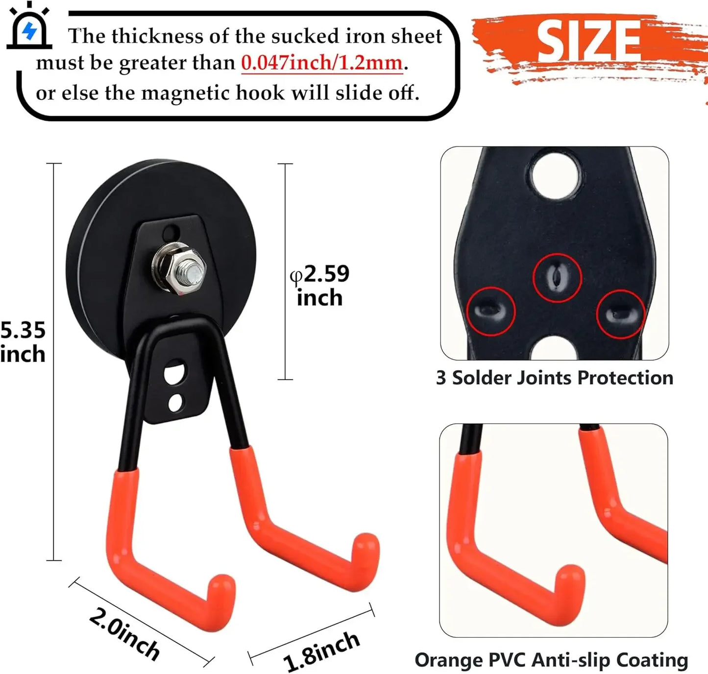 Heavy Duty Magnetic Garage Hook Set 10 Pack For Tools