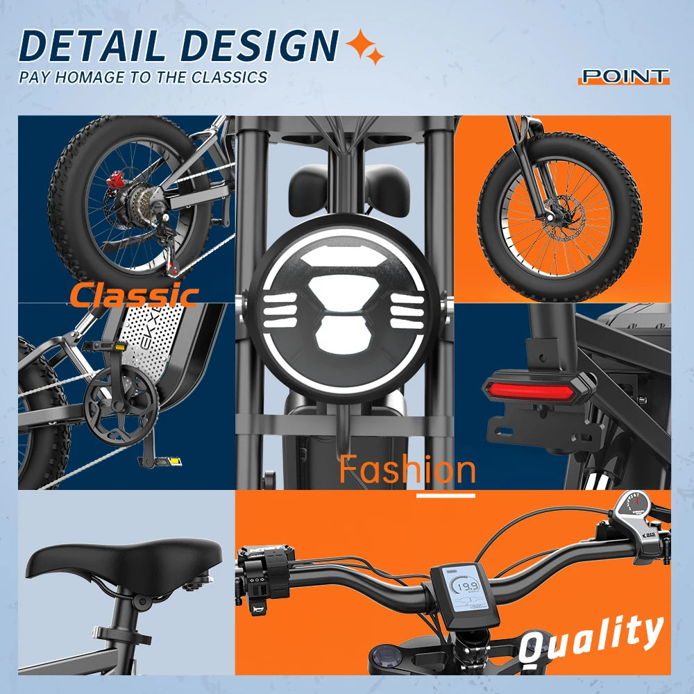 EKX X20 Electric Mountain Bike 48V 35Ah Battery 20 Inch Mens Ebike