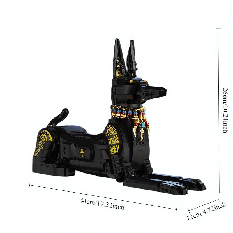 1208 Pcs Black Egyptian Pharaoh Dog Building Blocks Set For Kids Toys Educational Construction Gift