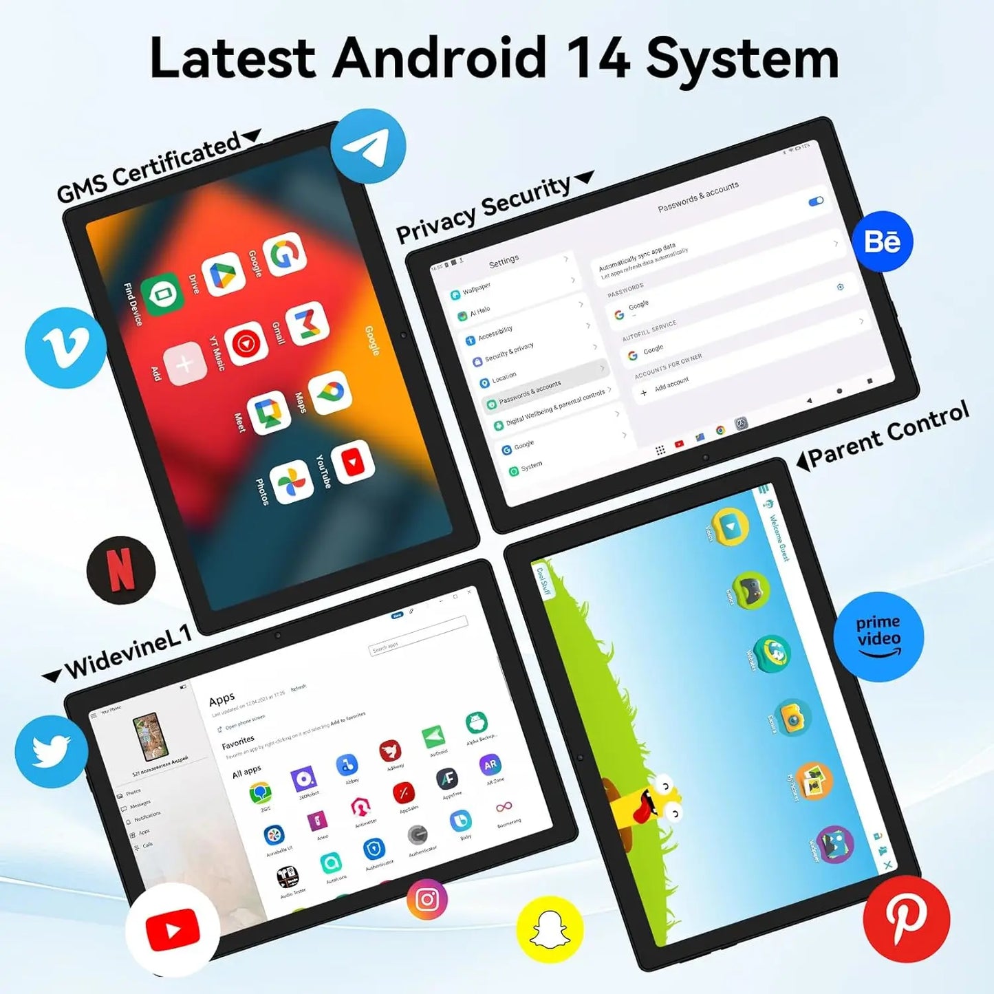 Urao A7 11 Inch Android Tablet 16GB RAM 128GB ROM WiFi 6