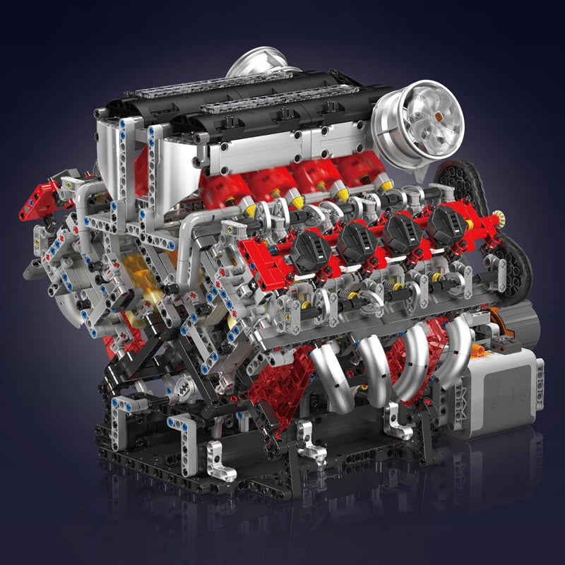 Mould King 10130 F488 Supercar V8 Engine Building Set