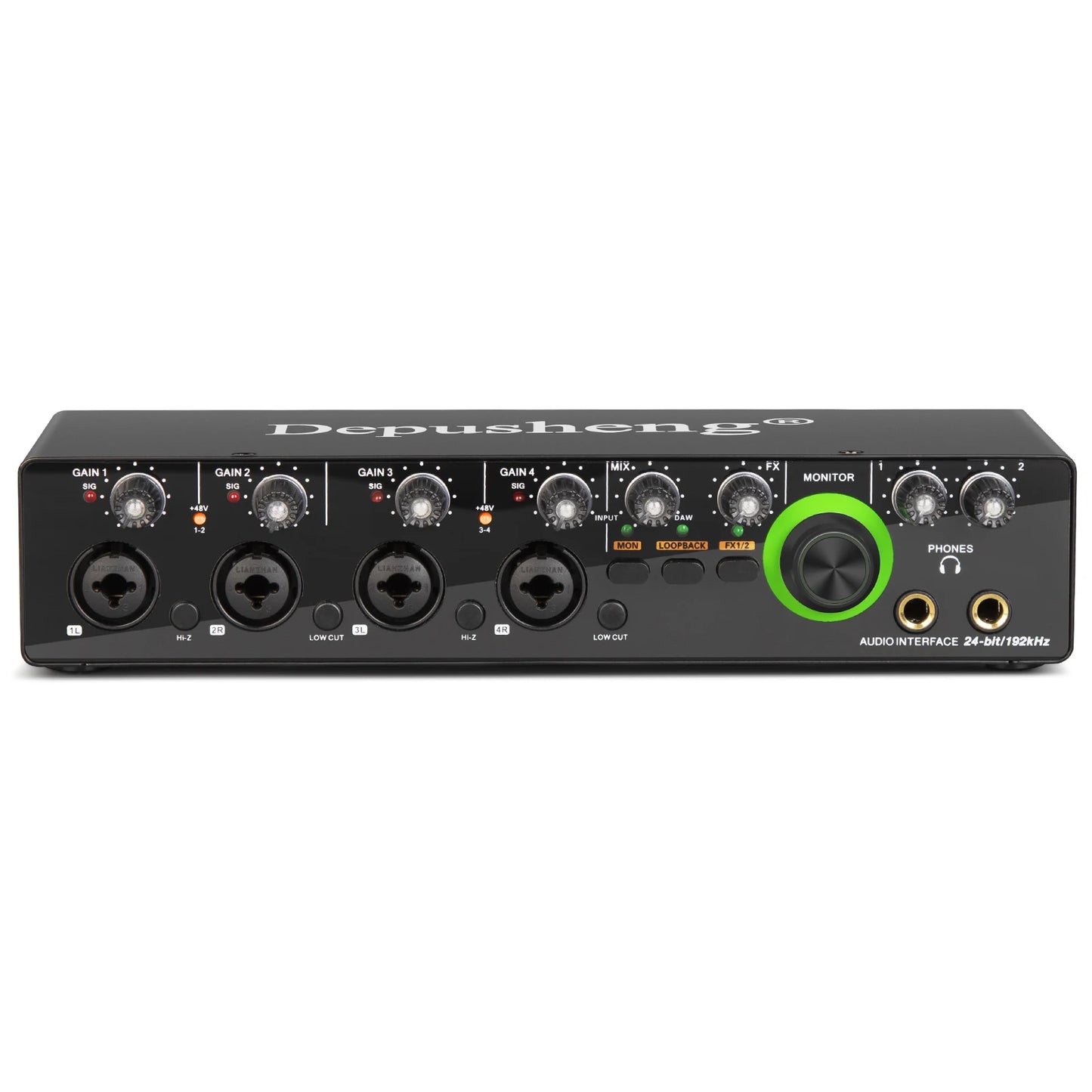 Professional 4 In 2 Out Audio Interface Sound Card