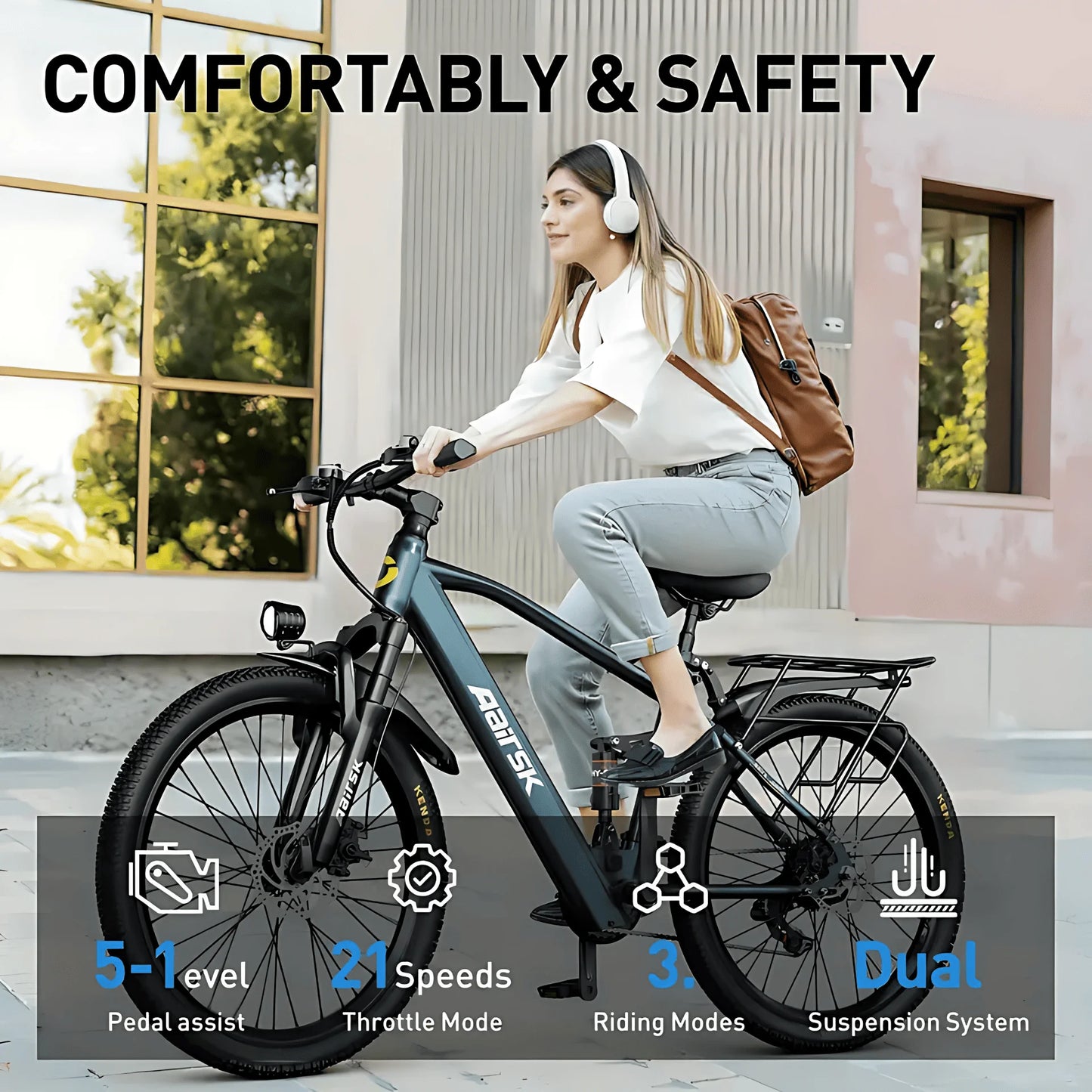 GT900 750W Electric Mountain Bike For Adults 40 Mile Range