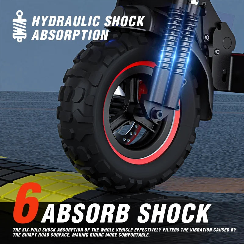 11 Inch Foldable Dual Suspension Electric Scooter 48V 21Ah Fast 55kmh