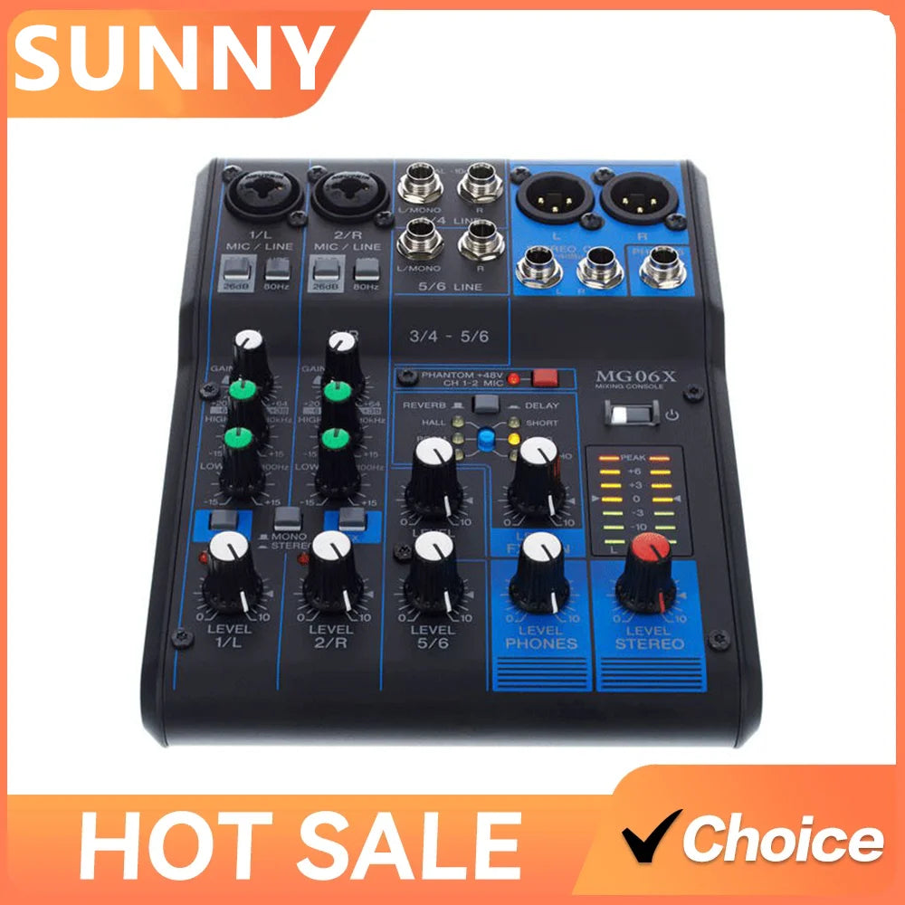 MG06XU Professional 6 Channel Audio Mixer with USB Interface