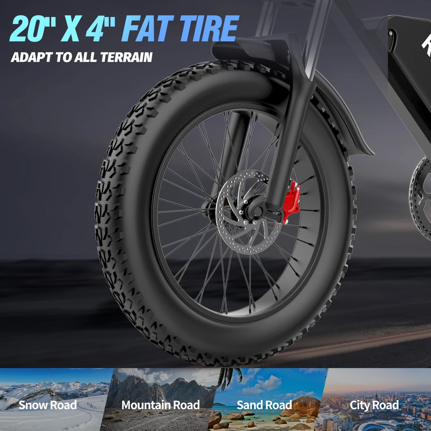 Q20Pro 2000W Dual Motor Fat Tire Electric Mountain Bike 52V 40Ah