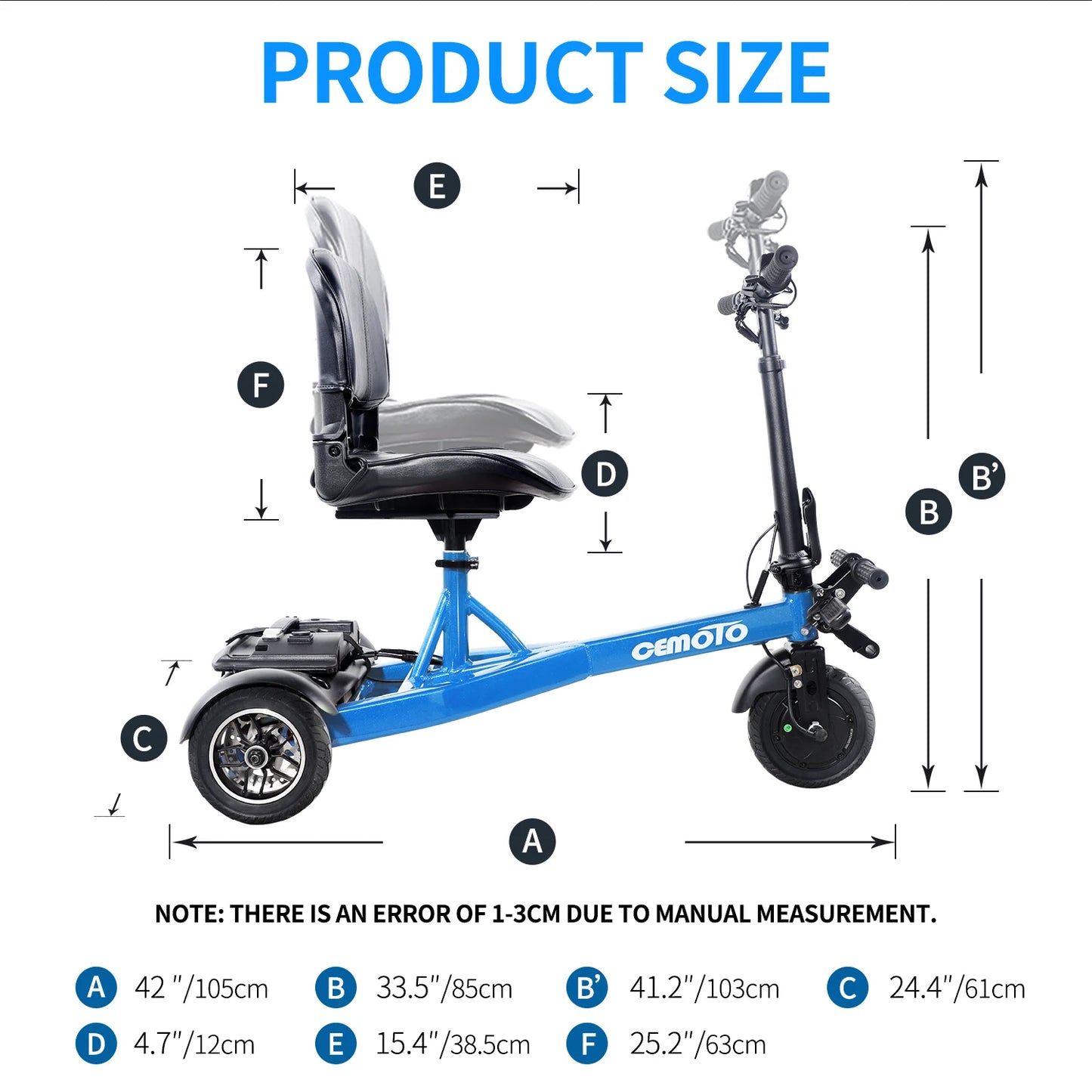 Aluminum Three Wheel Foldable Electric Scooter For Seniors 9kmh Lightweight