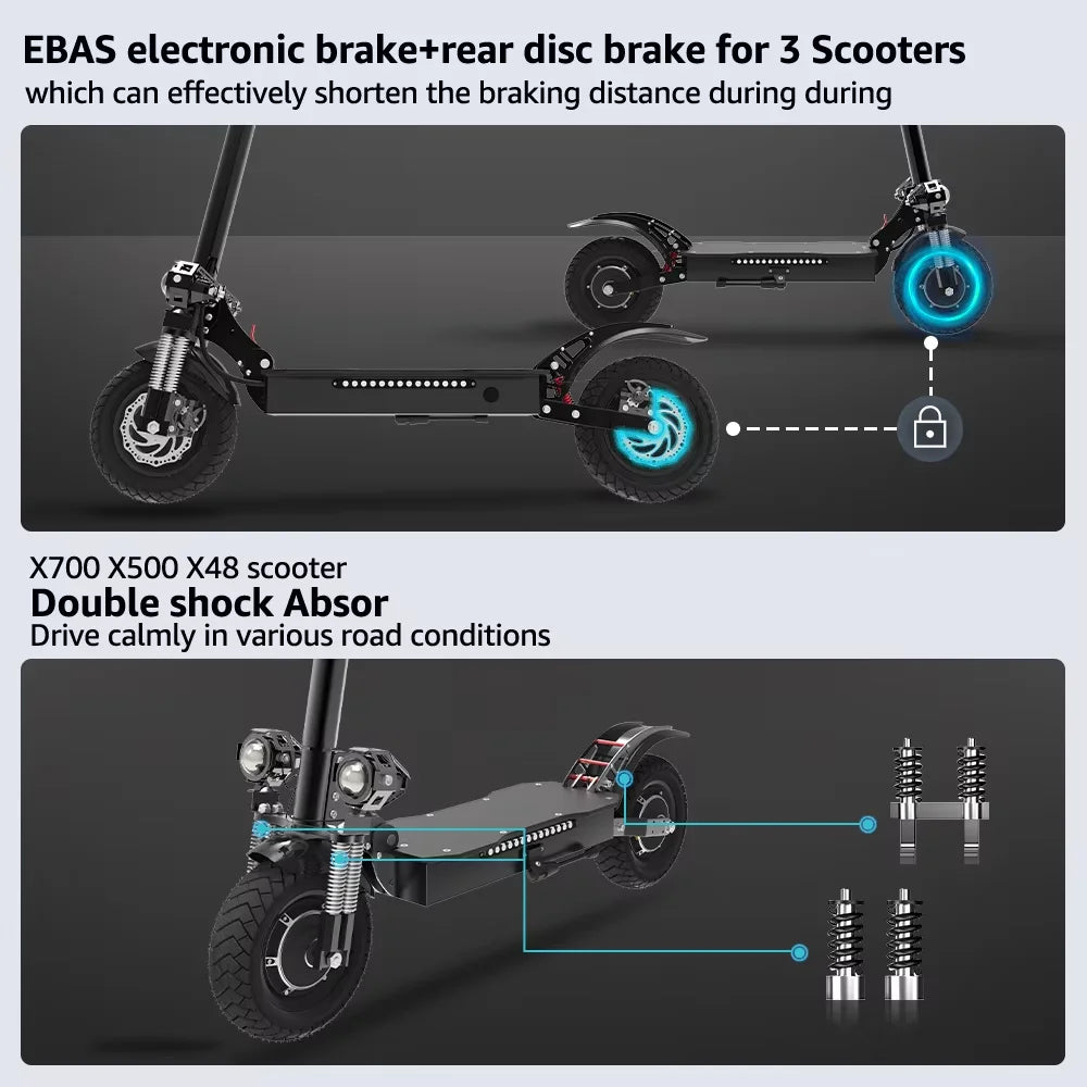Electric Scooter For Adults Dual Motor Folding With Removable Seat