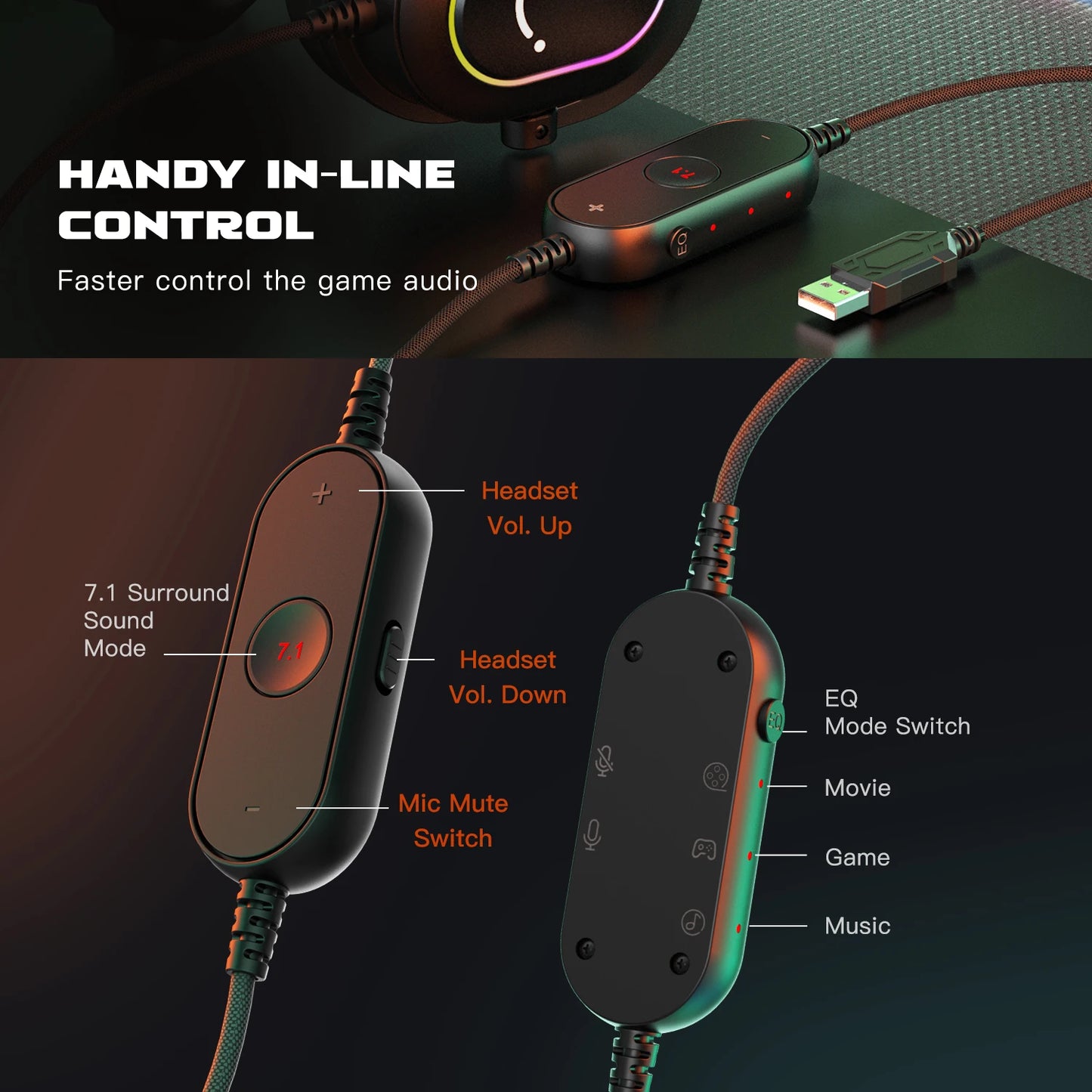Fifine Dynamic RGB Gaming Headset with Surround Sound - Antland Marketplace