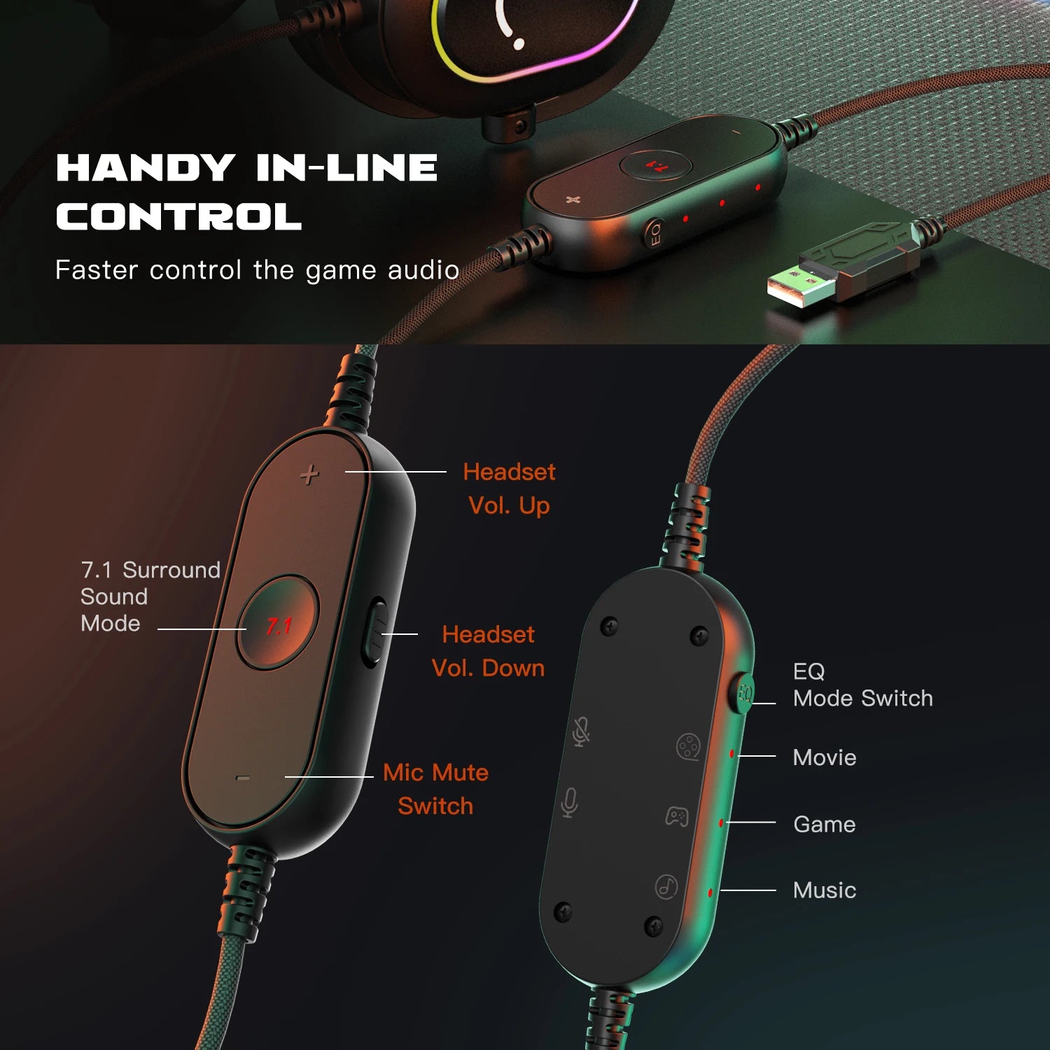 Fifine Dynamic RGB Gaming Headset with Surround Sound - Antland Marketplace