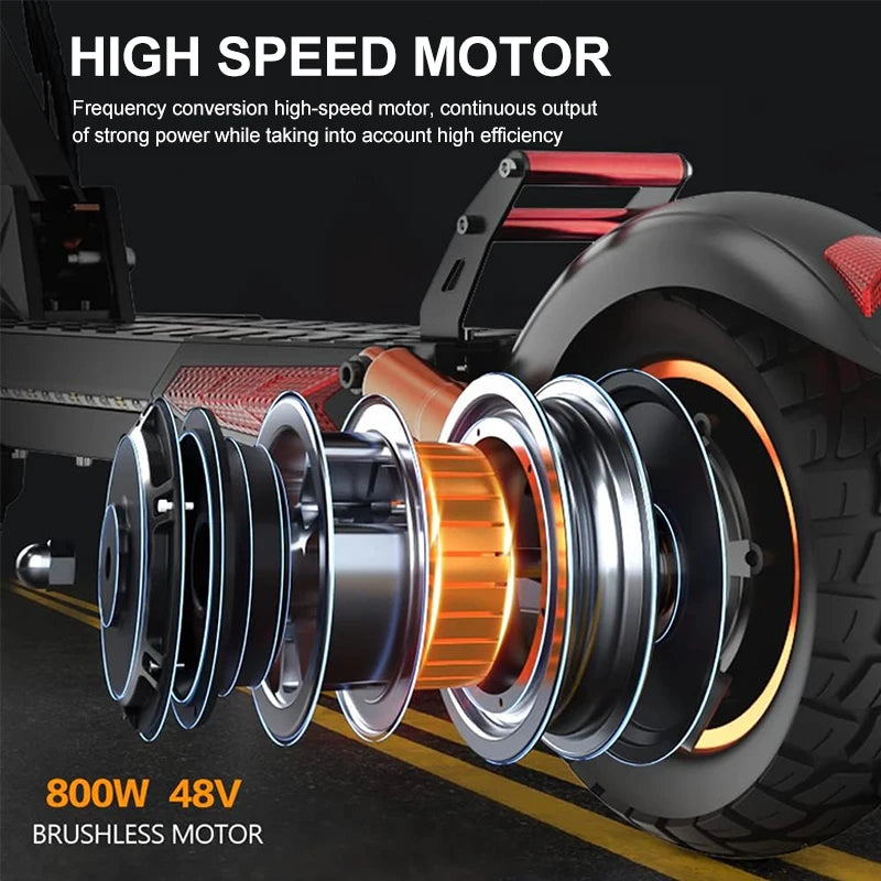 Folding 800W Electric Scooter For Adults Off Road Dual Shock Absorption