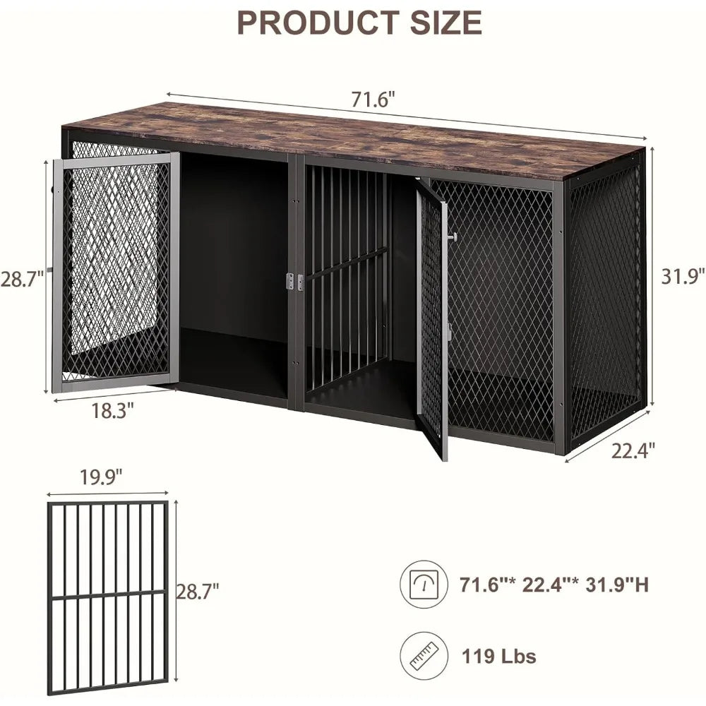 Indoor Double Dog Kennel Furniture For Two Dogs - Antland Marketplace