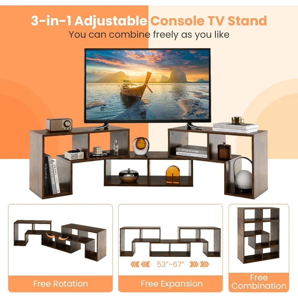 Three Piece Console TV Stand Free Combination Center