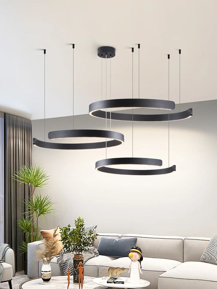 Ceiling chandelier Pendant light Chandeliers for dining room LED Bedroom living room nordic home decor Modern Round ring lamps - Antland Marketplace