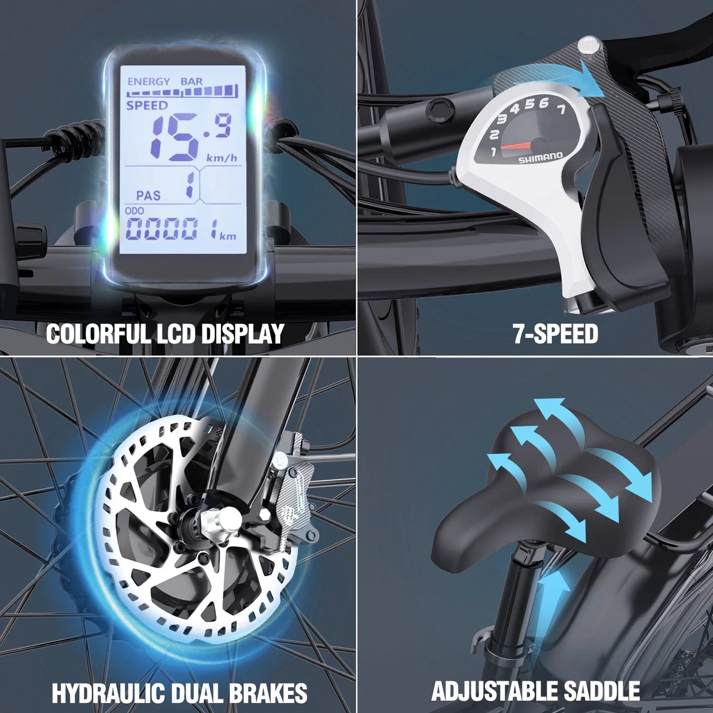 Ridstar 2000W Fat Tire Electric Bike With Dual Motor Full Suspension
