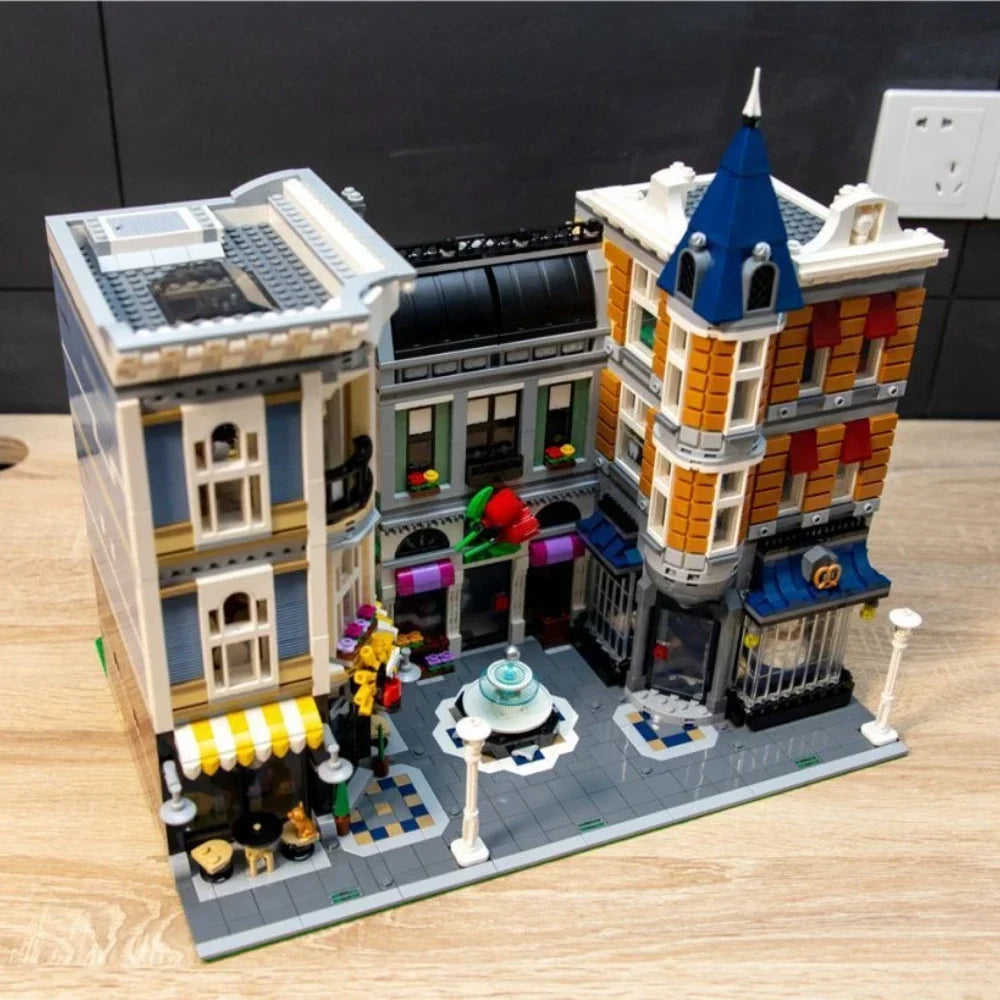 MOC Model Street View Restaurant Cafe Corner Police