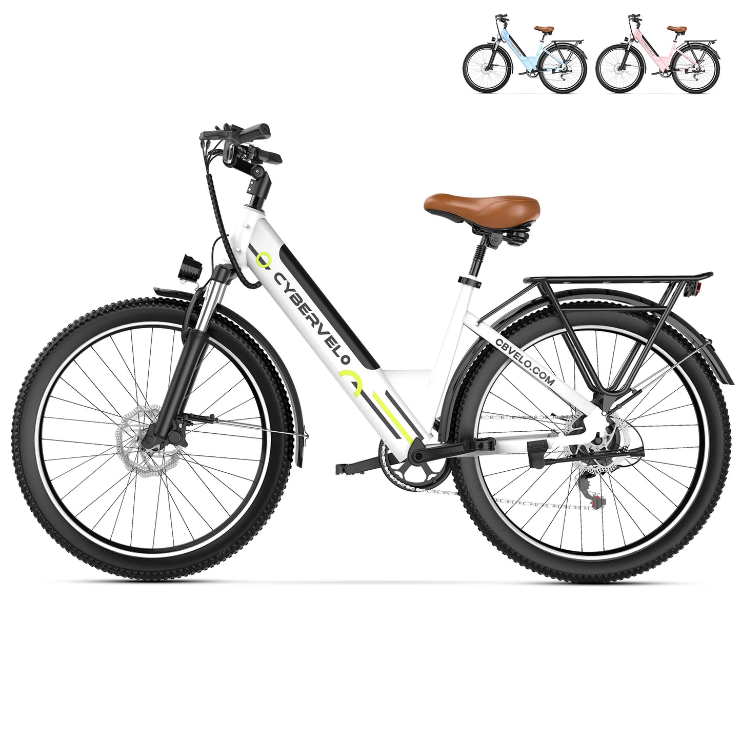Cybervelo EK2 26 Inch Step Through Electric Bike 1000W Peak Motor