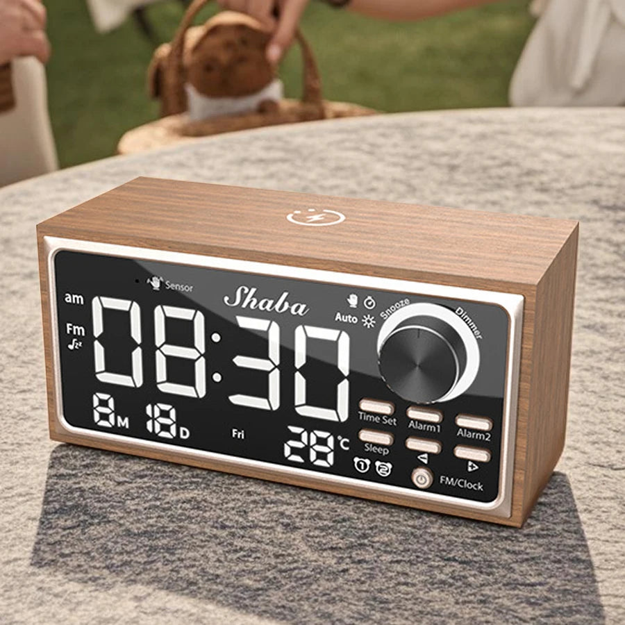 Multifunctional Retro Dual Alarm Radio with Wireless Charging - Antland Marketplace