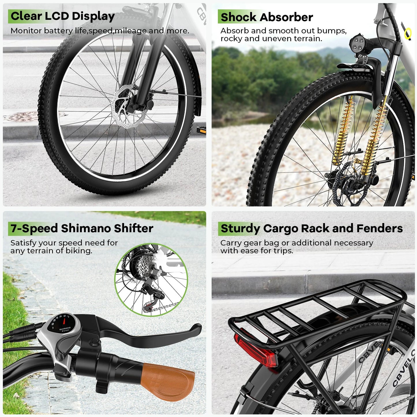 26 Inch Step Thru Electric Bicycle EK2 With Removable Lithium Battery 1000W