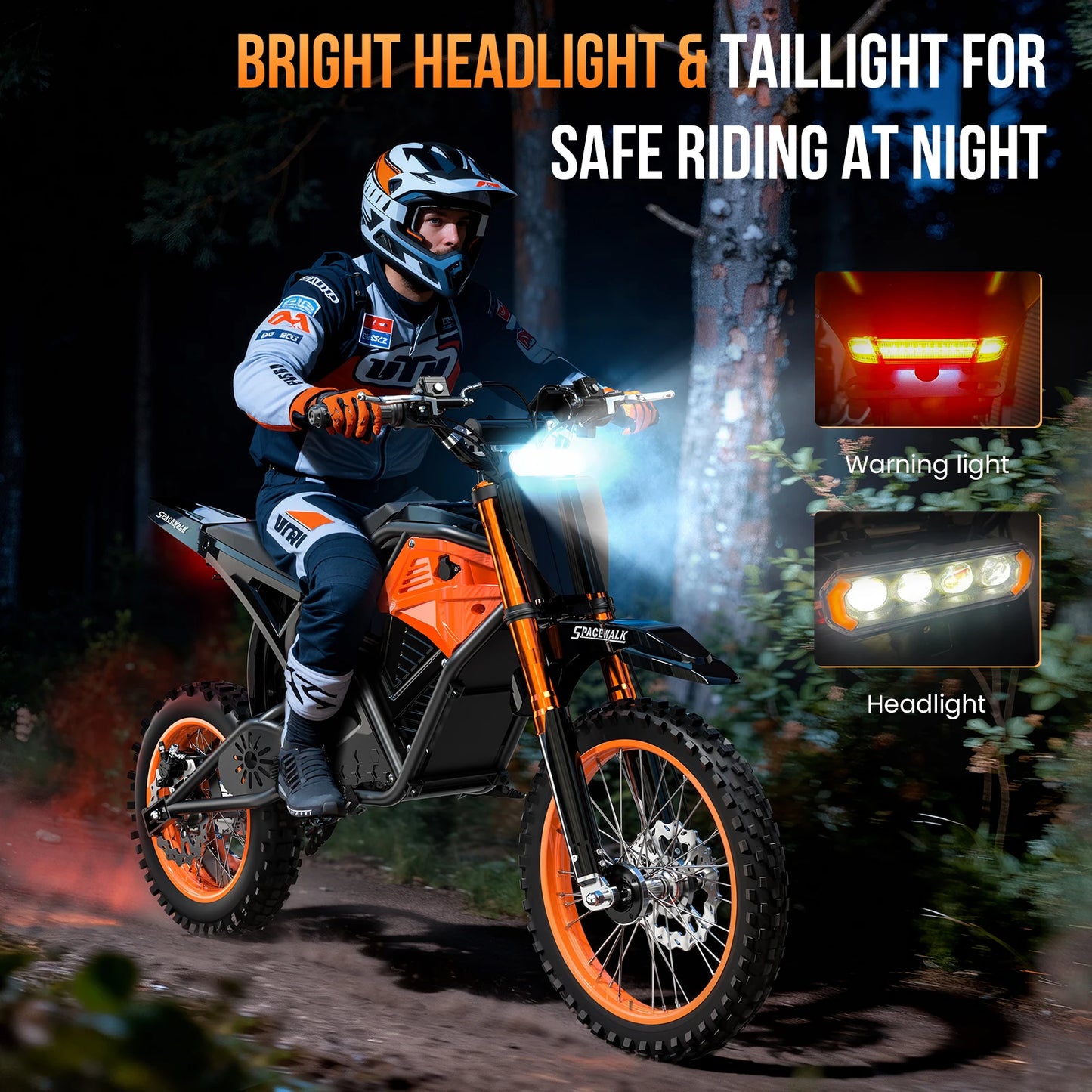 Fat Tire Electric Dirt Bike 3000W Mountain Off Road 48V Mid Drive