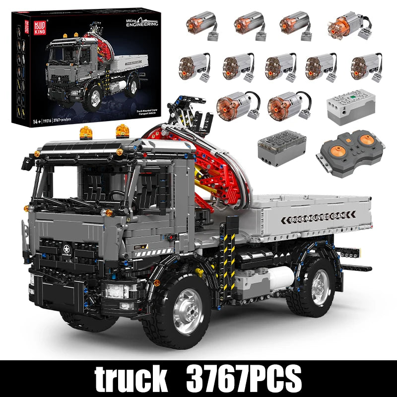 Mould King 19016 RC Truck Mounted Crane Building Block Set