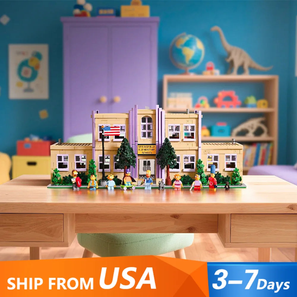 Springfield Elementary Blocks Street View Set 8 Figures