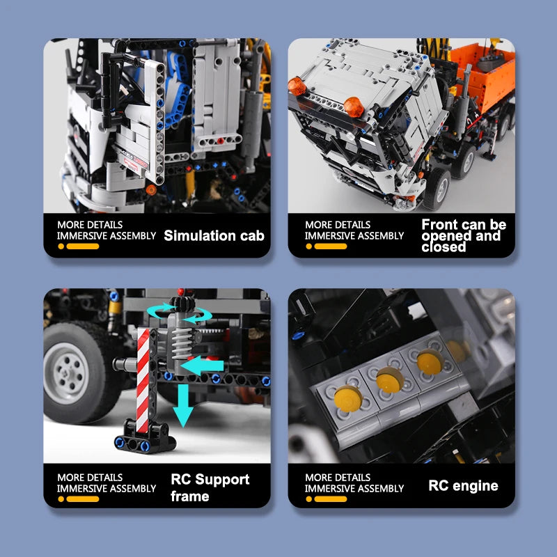 Mould King 19007 Pneumatic RC Truck Building Block Set