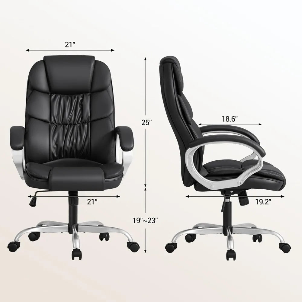High Back Adjustable PU Leather Office Chair for Comfort - Antland Marketplace