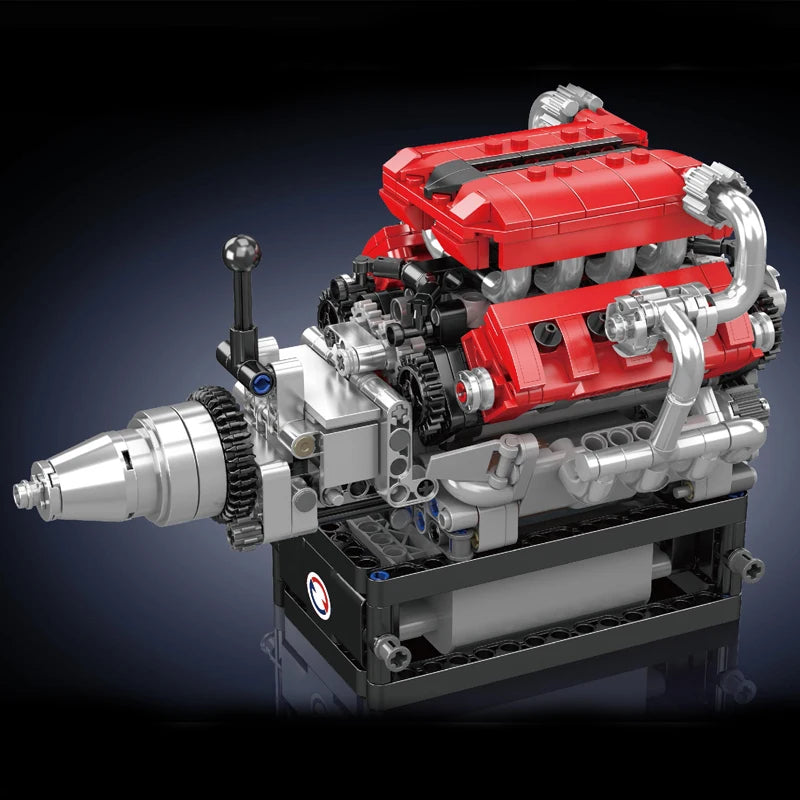 Mould King 10204 Racing Car V8 Engine Building Block Set