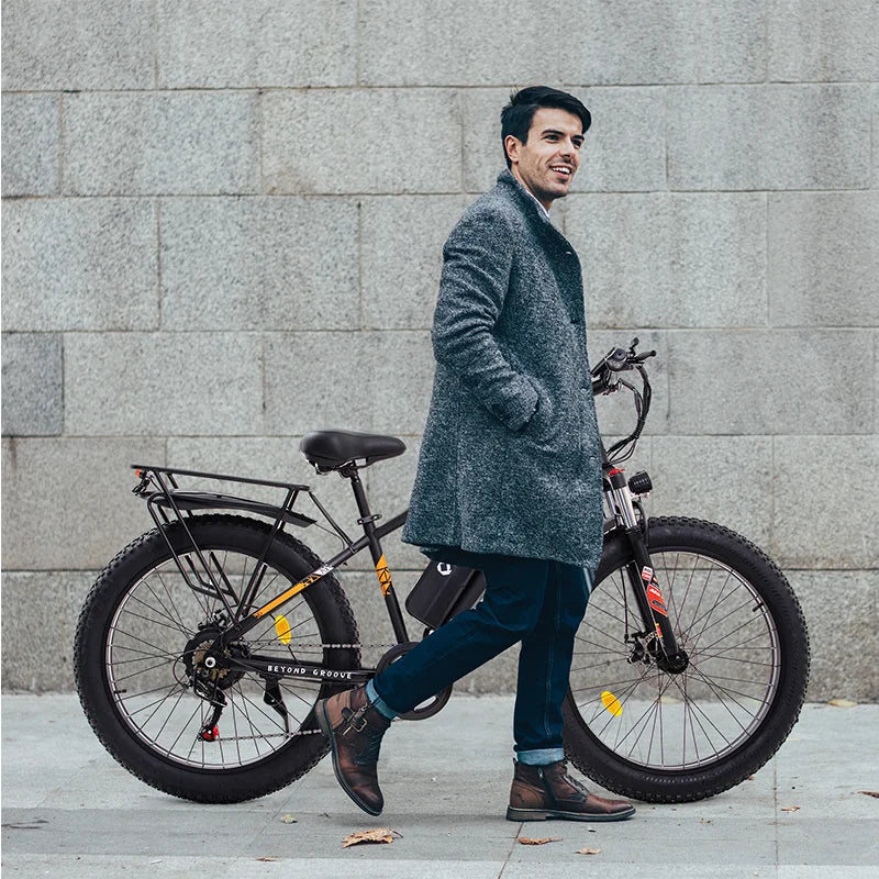 QNQ Q26 Electric Fat Tire Bike 1500W 48V 15Ah Battery Snow E Bike
