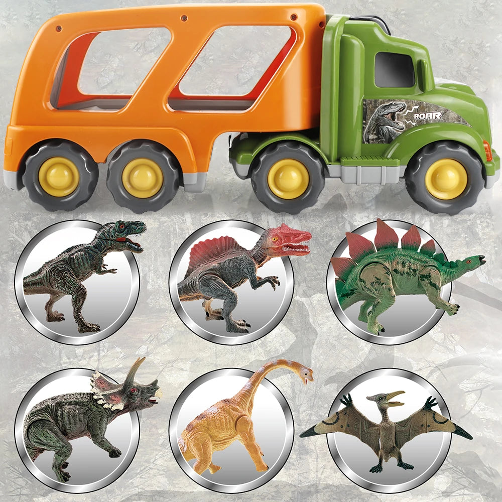 Dinosaur Transport Truck For Kids 3 6 Years T Rex Dino