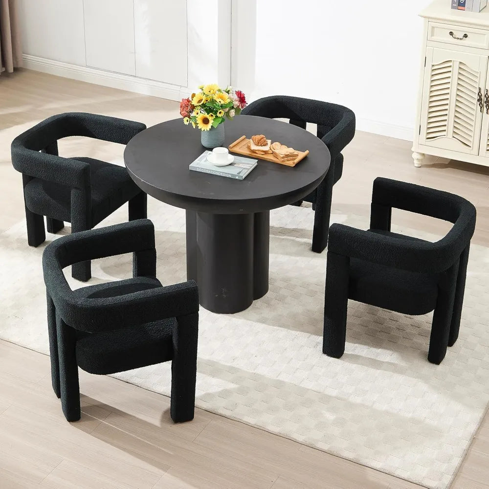 Modern Dining Chair Set Of 2 Fabric Armchairs Living Room