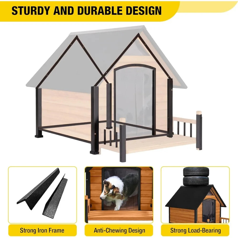 Insulated Outdoor Dog House Weatherproof Large Puppy Shelter - Antland Marketplace