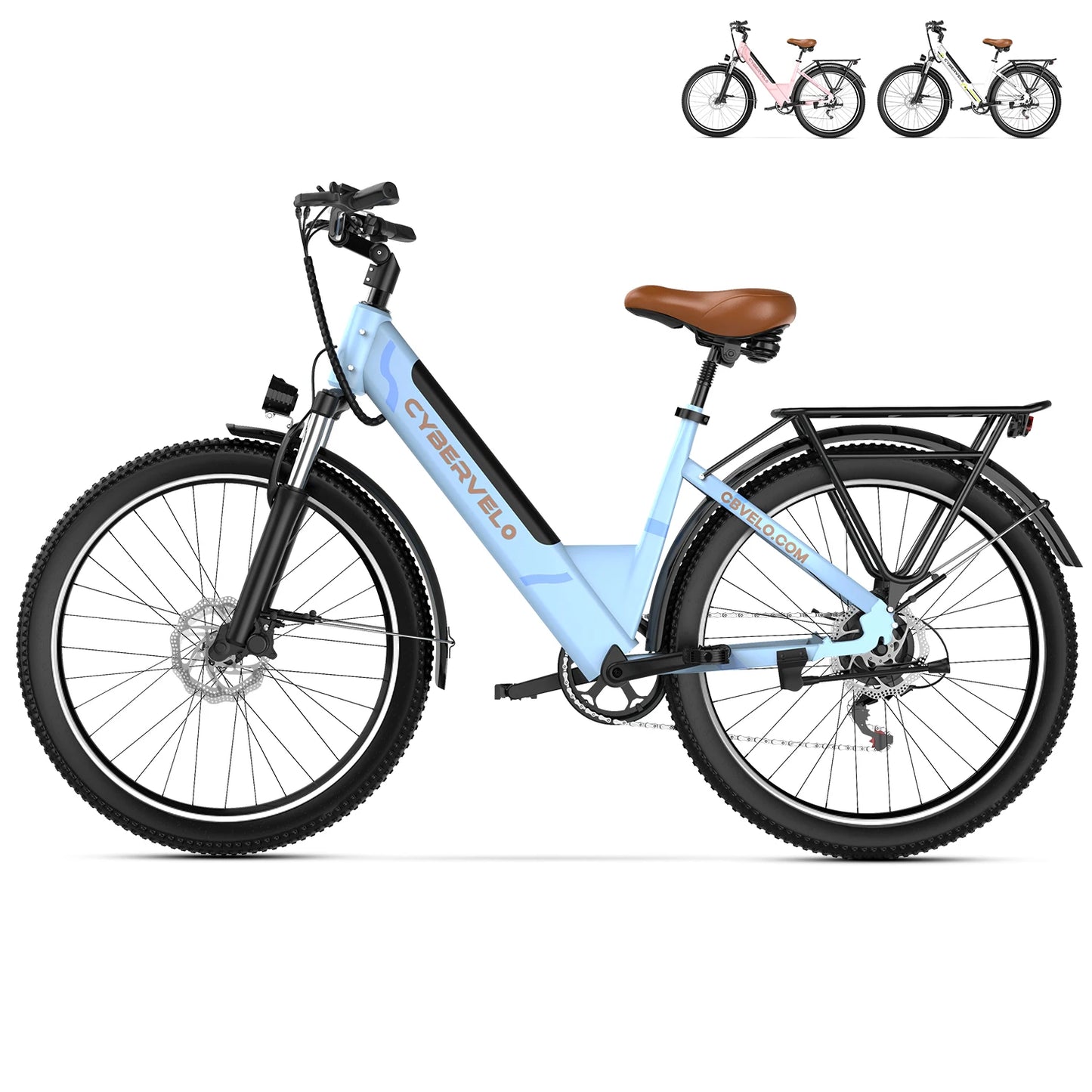 Cybervelo EK2 26 Inch Step Through Electric Bike 1000W Peak Motor