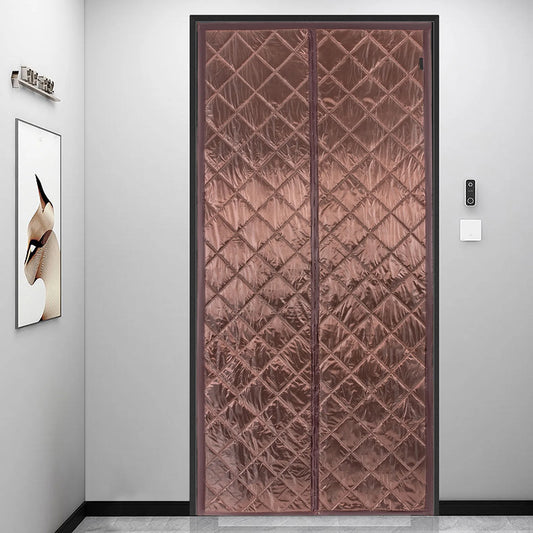 Magnetic Thermal Insulated Door Curtain 39 By 82 Inch Waterproof Door Cover With Practical Hooks For Balcony Bedroom Kitchen