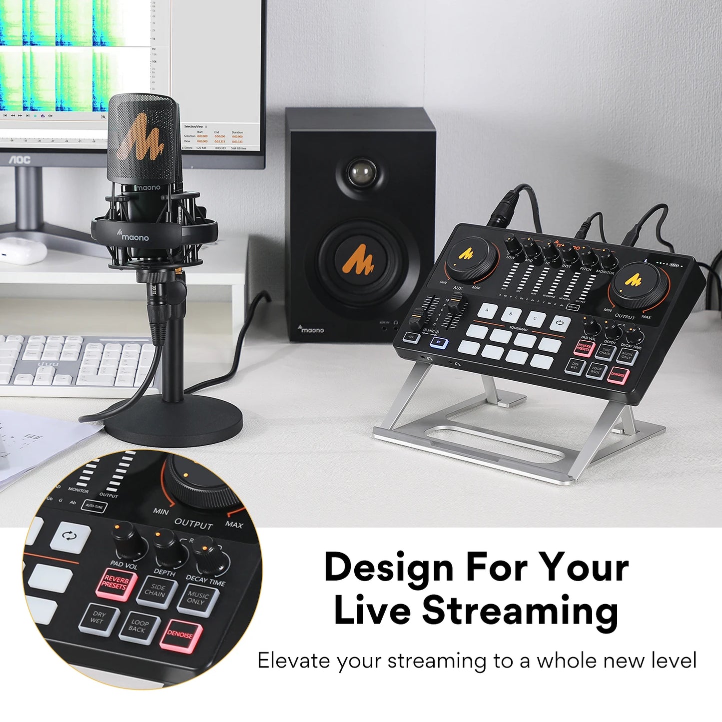 Maono AME2 Portable Audio Interface Mixer for Streaming