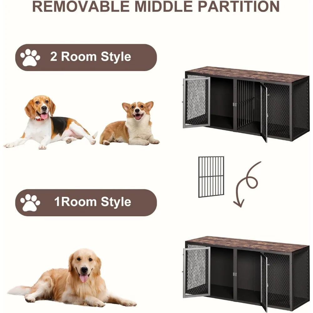 Indoor Double Dog Kennel Furniture For Two Dogs - Antland Marketplace