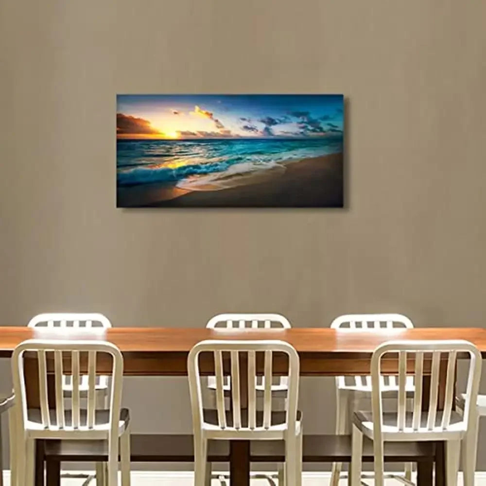Ocean Sunset Canvas Wall Art Seascape Decor for Living Room