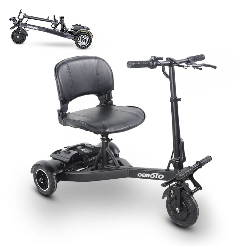Aluminum Three Wheel Foldable Electric Scooter For Seniors 9kmh Lightweight