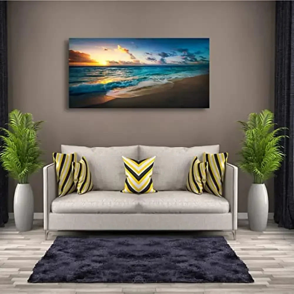 Ocean Sunset Canvas Wall Art Seascape Decor for Living Room